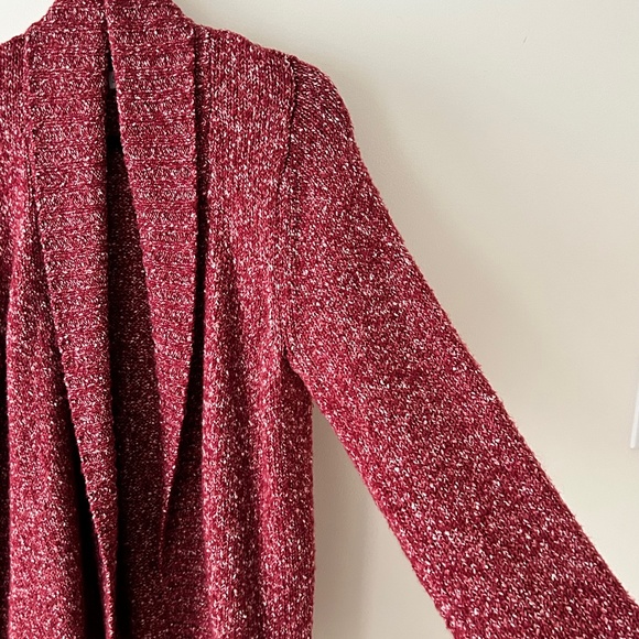 St John's Bay Red White Marled Open Shawl Cardigan - Picture 5 of 16